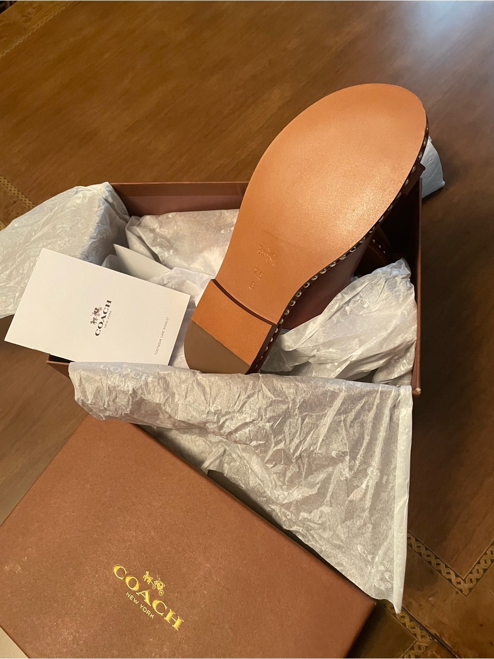 Coach women's Saddle Leather  Alexa Slide Sandal with Studded Trim - Picture 8 of 12